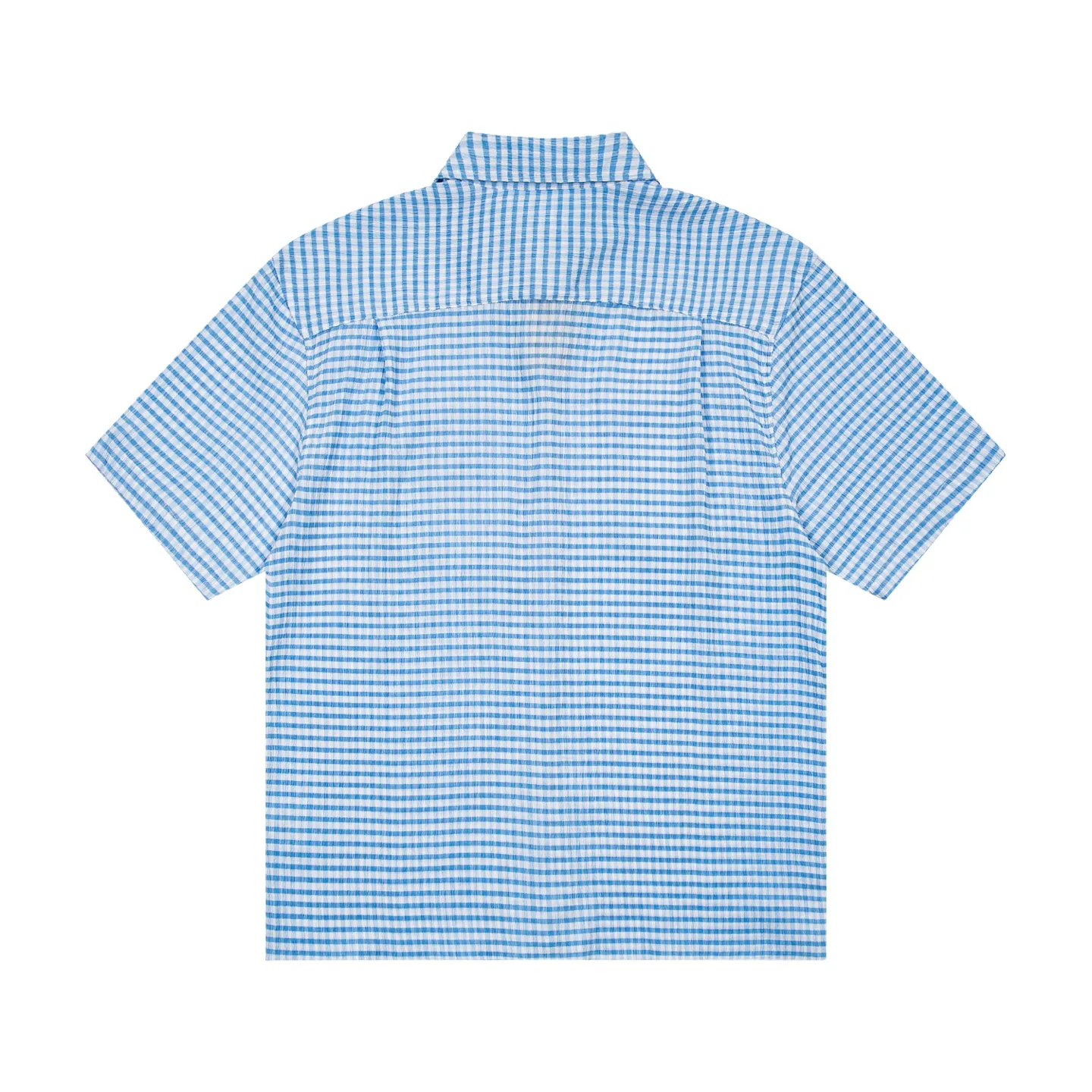 XY 6915# P80（ Quality ） Stussy CRINKLED CHECK SS SHIRT logo Same Style ：Black Royal Blue Size：S M L XL ： ：
